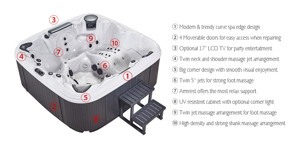 JOYSPA Spas is your source for best hot tubs, spas, portable spa parts and accessories. We design our spas with the goal - make your life better.